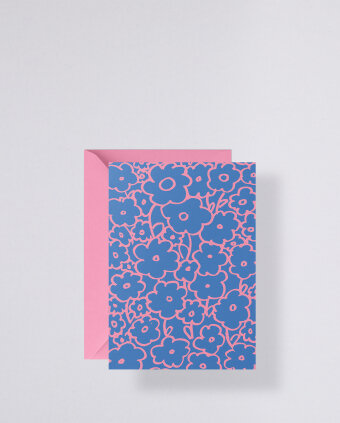 Greeting Card with pink envelope - Flower Power