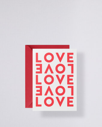 Grußkarte mit rotem Umschlag - Love