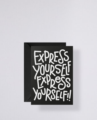 Grußkarte mit schwarzem Umschlag - Express Yourself