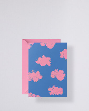 Grußkarte mit rosa Umschlag - Clouds