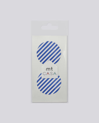 Seal Sticker mt casa  - Stripes Blue round 50mm 10 PCS
